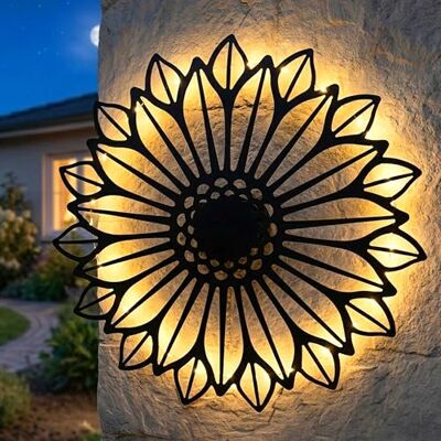 Spetebo Solar Wandbild Sonne in schwarz mit 39 LED 38 cm Metall Wanddeko für Außen warm weiß beleuchtet Garten Deko Wand Beleuchtung Wandleuchte Gartenleuchte Dekoleuchte Stimmungslicht Spetebo Solar Wandbild Sonne in schwarz mit 39 LED 38 cm Metall Wanddeko für Außen warm weiß beleuchtet Garten Deko Wand Beleuchtung Wandleuchte Gartenleuchte Dekoleuchte Stimmungslicht
