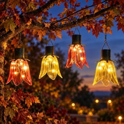 Festive Lights 4er Set Tulpen Laternen Solar Outdoor Solarleuchten Blumen Laterne Hängelaterne Solar Laterne hängend solarbetriebene Gartenleuchten für Außen Gartenbeleuchtung Deko (4 Solar Tulpen) Festive Lights 4er Set Tulpen Laternen Solar Outdoor Solarleuchten Blumen Laterne Hängelaterne Solar Laterne hängend solarbetriebene Gartenleuchten für Außen Gartenbeleuchtung Deko (4 Solar Tulpen)