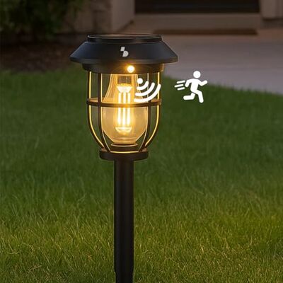 BEPER P207ILO106 Solar-Gartenleuchte mit Bewegungsmelder – Solarleuchte für den Außenbereich mit Erdspieß und Griff, 3 Beleuchtungsmodi, automatische Einschaltung, IP44 BEPER P207ILO106 Solar-Gartenleuchte mit Bewegungsmelder – Solarleuchte für den Außenbereich mit Erdspieß und Griff, 3 Beleuchtungsmodi, automatische Einschaltung, IP44