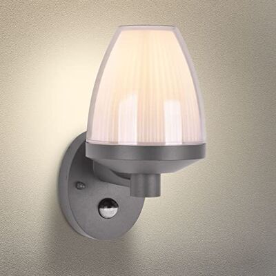 Maxkomfort Außenwandleuchte Anthrazit IP44 mit Bewegungsmelder für E27 LED (Max 25W) – Automatische Wandlampe aus Aluminium für mehr Sicherheit an Garten, Haustür & Fassade Maxkomfort Außenwandleuchte Anthrazit IP44 mit Bewegungsmelder für E27 LED (Max 25W) – Automatische Wandlampe aus Aluminium für mehr Sicherheit an Garten, Haustür & Fassade
