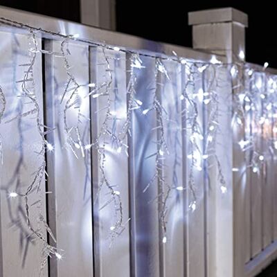 hellum LED Eislichtvorhang Eiszapfen kaltweiß outdoor, 4,0x0,67m, Trafo Lichterketten Vorhang außen mit Eiszapfen, 25 Stränge mit transparentem Kabel, Weihnachtsbeleuchtung Garten <59lm 565188 hellum LED Eislichtvorhang Eiszapfen kaltweiß outdoor, 4,0x0,67m, Trafo Lichterketten Vorhang außen mit Eiszapfen, 25 Stränge mit transparentem Kabel, Weihnachtsbeleuchtung Garten <59lm 565188