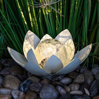 SPETEBO - Lotus LED Glass Sphere - 25 x 11 cm - Außenlampe SPETEBO - Lotus LED Glass Sphere - 25 x 11 cm - Außenlampe