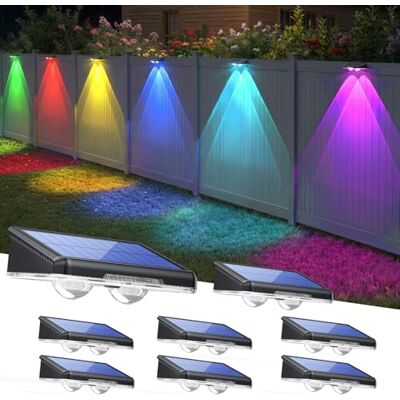 TECKNET Solarlampen für Außen Garten, Warmweiß & 6 Farben & RGB, Solar Wandleuchte Aussen mit 8 Lichtfarben, effizientes Laden, IP66 Wasserdicht Solarleuchten für Außen/Zäune/Hof TECKNET Solarlampen für Außen Garten, Warmweiß & 6 Farben & RGB, Solar Wandleuchte Aussen mit 8 Lichtfarben, effizientes Laden, IP66 Wasserdicht Solarleuchten für Außen/Zäune/Hof