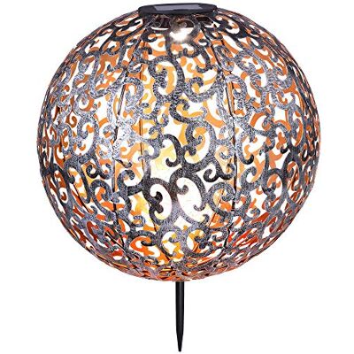 etc-shop Solarkugel für Außen Garten Deko Solarlampe orientalische Kugel Kugelsolarleuchten für Außen, Metall silber antik, LED 0,06W warmweiß, DxH 28,5x40 cm etc-shop Solarkugel für Außen Garten Deko Solarlampe orientalische Kugel Kugelsolarleuchten für Außen, Metall silber antik, LED 0,06W warmweiß, DxH 28,5x40 cm