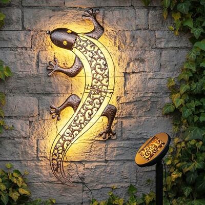 Spetebo Solar Wandbild Gecko in bronze mit 10 LED und Dämmerung 69 x 36 cm Wanddeko für Außen warm weiß beleuchtet Garten Deko Wand Beleuchtung Wandleuchte Gartenleuchte Dekoleuchte Stimmungslicht Spetebo Solar Wandbild Gecko in bronze mit 10 LED und Dämmerung 69 x 36 cm Wanddeko für Außen warm weiß beleuchtet Garten Deko Wand Beleuchtung Wandleuchte Gartenleuchte Dekoleuchte Stimmungslicht