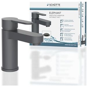 Schütte ELEPHANT Waschtischarmatur, elegante Mischbatterie inkl. Ablaufventil fürs Badezimmer, Wasserhahn Bad mit Pop-Up-Exzenter, Badarmatur Waschbecken Anthrazit matt, 34214 Schütte ELEPHANT Waschtischarmatur, elegante Mischbatterie inkl. Ablaufventil fürs Badezimmer, Wasserhahn Bad mit Pop-Up-Exzenter, Badarmatur Waschbecken Anthrazit matt, 34214