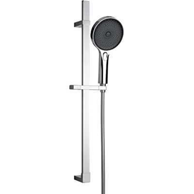 WENKO Brauseset Softwater, Duschstange aus Edelstahl in eckigem Design mit Softwater Duschkopf für mikrofeines Wasser und passendem Duschschlauch, für Durchlauferhitzer geeignet, Chrom WENKO Brauseset Softwater, Duschstange aus Edelstahl in eckigem Design mit Softwater Duschkopf für mikrofeines Wasser und passendem Duschschlauch, für Durchlauferhitzer geeignet, Chrom