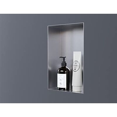 Bernstein Wandnische aus Edelstahl NT203010X randlos -20 x 30 x 10 cm Einbauregal, befliesbare Wandnische mit Flexibler Einbau- Ideale Duschablage Farbe:Edelstahl gebürstet Bernstein Wandnische aus Edelstahl NT203010X randlos -20 x 30 x 10 cm Einbauregal, befliesbare Wandnische mit Flexibler Einbau- Ideale Duschablage Farbe:Edelstahl gebürstet