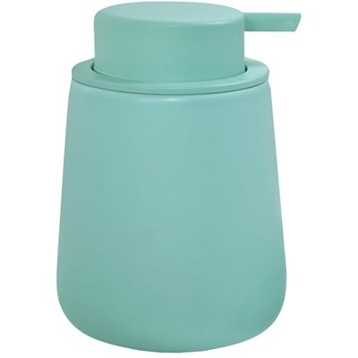 MSV Keramik Seifenspender Maonie Praktische Pumpe 8,5 x 8,5 x 12,6 cm 0,3L Aqua Perfekt für Küche und Bad Elegantes und funktionales Design MSV Keramik Seifenspender Maonie Praktische Pumpe 8,5 x 8,5 x 12,6 cm 0,3L Aqua Perfekt für Küche und Bad Elegantes und funktionales Design