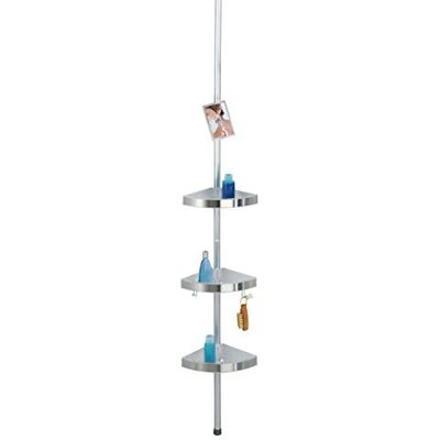 WENKO Teleskop Duschecke Premium Teleskop Badregal, Duschregal höhenverstellbar mit 3 Ablagen und Spiegel Satiniert WENKO Teleskop Duschecke Premium Teleskop Badregal, Duschregal höhenverstellbar mit 3 Ablagen und Spiegel Satiniert