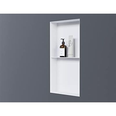 Bernstein Wandnische NT306010X 30 x 60 x 10 cm aus Edelstahl randlos befliesbar mit Ablage für Dusche, Badewanne oder Waschtisch in Weiß für modernes und platzsparendes Baddesign Bernstein Wandnische NT306010X 30 x 60 x 10 cm aus Edelstahl randlos befliesbar mit Ablage für Dusche, Badewanne oder Waschtisch in Weiß für modernes und platzsparendes Baddesign