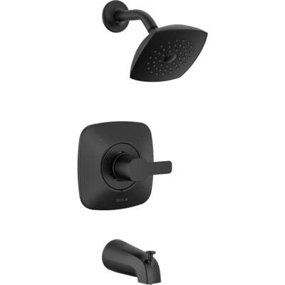 DELTA Faucet T144339-BL-PP Modern Tub & Shower, Matte Black DELTA Faucet T144339-BL-PP Modern Tub & Shower, Matte Black