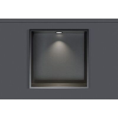 Bernstein Wandnische aus Edelstahl NT303010X mit LED-Beleuchtung– 30 x 30 x 10 cm – Duschablage für Bad-Utensilien – Duschnische Gunmetal mit Rahmen LED-Einbaurahmen in Schwarz Bernstein Wandnische aus Edelstahl NT303010X mit LED-Beleuchtung– 30 x 30 x 10 cm – Duschablage für Bad-Utensilien – Duschnische Gunmetal mit Rahmen LED-Einbaurahmen in Schwarz