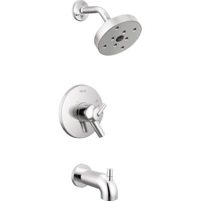 DELTA Faucet Trinsic 17 Series Dual-Funktions-Wannen- und Duschverkleidungs-Set, Duscharmatur, Einzelstrahl H2Okinetic Duschkopf, Chrom T17459 (Ventil nicht im Lieferumfang enthalten) DELTA Faucet Trinsic 17 Series Dual-Funktions-Wannen- und Duschverkleidungs-Set, Duscharmatur, Einzelstrahl H2Okinetic Duschkopf, Chrom T17459 (Ventil nicht im Lieferumfang enthalten)