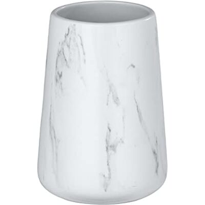 WENKO Zahnputzbecher Adrada Keramik Zahnbürstenhalter für Zahnbürste und Zahnpasta, Keramik, Weiß, 12 x 8.5 x 8.5 cm WENKO Zahnputzbecher Adrada Keramik Zahnbürstenhalter für Zahnbürste und Zahnpasta, Keramik, Weiß, 12 x 8.5 x 8.5 cm