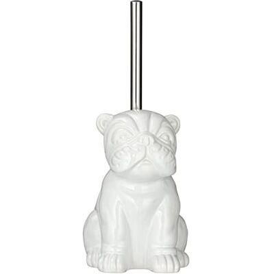 WENKO WC-Garnitur Mod. Bulldog eleganter Toilettenbürstenhalter mit passender Bürste in einzigartiger Bulldoggenform Keramik 12 x 19,5 x 15,5 cm weiß WENKO WC-Garnitur Mod. Bulldog eleganter Toilettenbürstenhalter mit passender Bürste in einzigartiger Bulldoggenform Keramik 12 x 19,5 x 15,5 cm weiß
