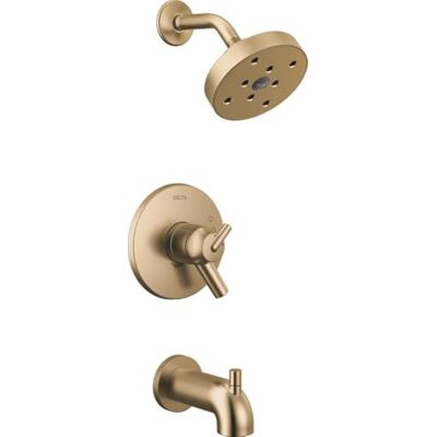 DELTA Faucet Trinsic 17 Series Dual-Funktions-Wannen- und Duschverkleidungsset, Duscharmatur, Einzelstrahl H2Okinetic Duschkopf, Champagner Bronze T17459-CZ (Ventil nicht im Lieferumfang enthalten) DELTA Faucet Trinsic 17 Series Dual-Funktions-Wannen- und Duschverkleidungsset, Duscharmatur, Einzelstrahl H2Okinetic Duschkopf, Champagner Bronze T17459-CZ (Ventil nicht im Lieferumfang enthalten)