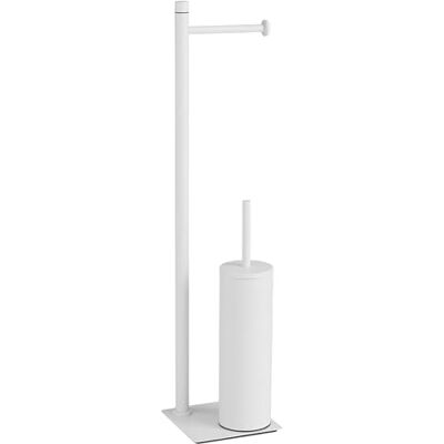 Gedy TRILLY WC-Bürste und Toilettenpapierhalter, Mattweiß, Edelstahl, 14 x 14 x 63 cm Gedy TRILLY WC-Bürste und Toilettenpapierhalter, Mattweiß, Edelstahl, 14 x 14 x 63 cm