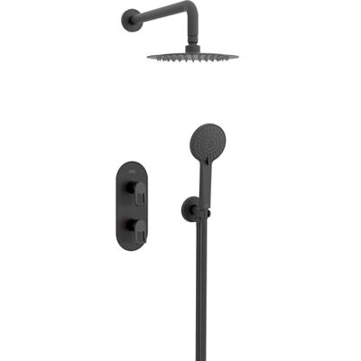 Bristan Safran, Verdecktes Thermostat-Duschset mit drei Ausgängen, Safe Touch-Technologie, schwarzes Finish Bristan Safran, Verdecktes Thermostat-Duschset mit drei Ausgängen, Safe Touch-Technologie, schwarzes Finish