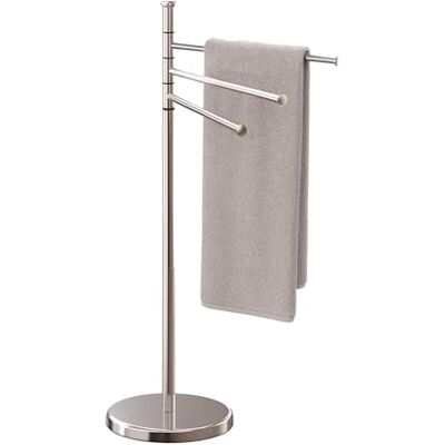 Relaxdays Handtuchhalter, 3 bewegliche Stangen, HBT: 85,5 x 42 x 22 cm, Edelstahl, Badezimmer, Handtuchständer, Silber Relaxdays Handtuchhalter, 3 bewegliche Stangen, HBT: 85,5 x 42 x 22 cm, Edelstahl, Badezimmer, Handtuchständer, Silber
