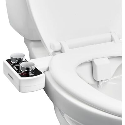 VEVOR Bidetaufsatz ultradünner Toilettensitz-Aufsatz mit 2 einziehbaren Düsen & einstellbarem Wasserdruck, nicht elektrischer Kaltwassersprüher für die Wasserwäsche vorne & hinten WC-Aufsatz VEVOR Bidetaufsatz ultradünner Toilettensitz-Aufsatz mit 2 einziehbaren Düsen & einstellbarem Wasserdruck, nicht elektrischer Kaltwassersprüher für die Wasserwäsche vorne & hinten WC-Aufsatz