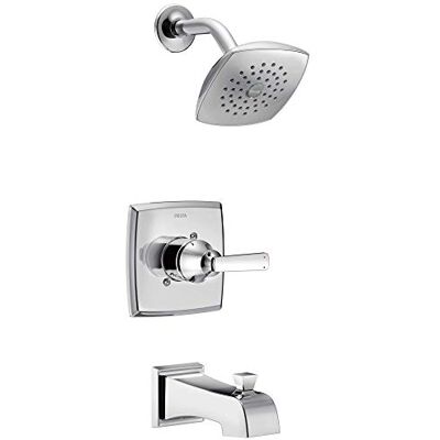 DELTA Ashlyn 14 Serie Dusch- und Wannen-Verkleidungs-Set mit Einzelstrahl-Duschkopf, Chrom T14464 (Ventil nicht im Lieferumfang enthalten) DELTA Ashlyn 14 Serie Dusch- und Wannen-Verkleidungs-Set mit Einzelstrahl-Duschkopf, Chrom T14464 (Ventil nicht im Lieferumfang enthalten)