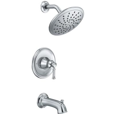 Moen Trim Kit t2283ep, Dartmoor Badewanne Dusche Wasserhahn System mit Rainshower Duschkopf ohne Ventil, Chrom, 1 Moen Trim Kit t2283ep, Dartmoor Badewanne Dusche Wasserhahn System mit Rainshower Duschkopf ohne Ventil, Chrom, 1