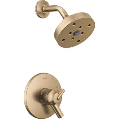 DELTA Faucet Trinsic 14 Serie Single Funktion Duschverkleidung Kit mit Single Spray H2Okinetic Duschkopf, Chrom T14259 (Ventil nicht enthalten) Dual-Griff Without Rough Champagner-Bronze DELTA Faucet Trinsic 14 Serie Single Funktion Duschverkleidung Kit mit Single Spray H2Okinetic Duschkopf, Chrom T14259 (Ventil nicht enthalten) Dual-Griff Without Rough Champagner-Bronze