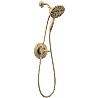 DELTA Faucet Arvo 14 Series Einhandbrause Wasserhahn, Duschverkleidungsset mit 4-Sprüh-In2ition 2-in-1 Dual-Handbrause mit Schlauch, Champagner Bronze 142840-CZ-I (Ventil enthalten) DELTA Faucet Arvo 14 Series Einhandbrause Wasserhahn, Duschverkleidungsset mit 4-Sprüh-In2ition 2-in-1 Dual-Handbrause mit Schlauch, Champagner Bronze 142840-CZ-I (Ventil enthalten)