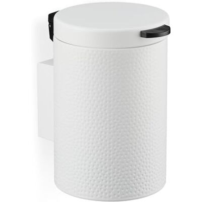 Relaxdays Kosmetikeimer Wandmontage, 3 Liter, Absenkautomatik, Inneneimer, Metall, runder Badezimmer Mülleimer, weiß Relaxdays Kosmetikeimer Wandmontage, 3 Liter, Absenkautomatik, Inneneimer, Metall, runder Badezimmer Mülleimer, weiß
