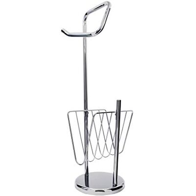 RIDDER Stand-WC-Papierhalter inkl. Zeitschriftenhalter chromfarben glänzend ca. 18 x 66 x 22 cm RIDDER Stand-WC-Papierhalter inkl. Zeitschriftenhalter chromfarben glänzend ca. 18 x 66 x 22 cm