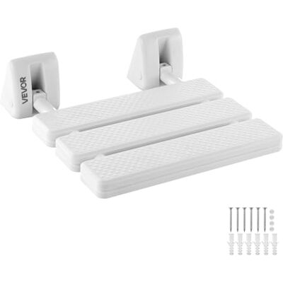 VEVOR Klappbarer Duschsitz zur Wandmontage (32 x 34 cm Sitzfläche), Wandklappstuhl mit Aluminiumrahmen, Duschsitz (100 kg Belastbar) für Erwachsene & Senioren, Geeignet für Badezimmer & Flur, Weiß VEVOR Klappbarer Duschsitz zur Wandmontage (32 x 34 cm Sitzfläche), Wandklappstuhl mit Aluminiumrahmen, Duschsitz (100 kg Belastbar) für Erwachsene & Senioren, Geeignet für Badezimmer & Flur, Weiß