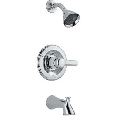 DELTA Lahara 14 Serie Dusch- und Wannen-Verkleidungs-Set mit 5 Strahlen, Touch-Clean Duschkopf, Chrom T14438 (Ventil nicht im Lieferumfang enthalten) DELTA Lahara 14 Serie Dusch- und Wannen-Verkleidungs-Set mit 5 Strahlen, Touch-Clean Duschkopf, Chrom T14438 (Ventil nicht im Lieferumfang enthalten)