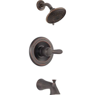 DELTA Lahara 14 Serie 14 Wannen- und Duschverkleidung mit 5 Strahlarten Touch Clean Duschkopf, venezianische Bronze T14438-RB (Ventil nicht im Lieferumfang enthalten) DELTA Lahara 14 Serie 14 Wannen- und Duschverkleidung mit 5 Strahlarten Touch Clean Duschkopf, venezianische Bronze T14438-RB (Ventil nicht im Lieferumfang enthalten)