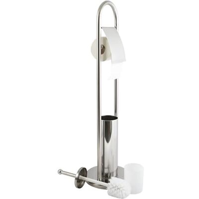 MSV WC-Garnitur 22x80cm aus Edelstahl, Silber, 30 x 20 x 15 cm, Grey MSV WC-Garnitur 22x80cm aus Edelstahl, Silber, 30 x 20 x 15 cm, Grey