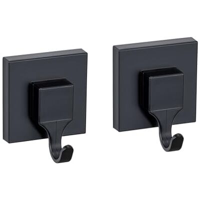 WENKO Vakuum-Klebhaken Quadro - Schwarz - 2er Set WENKO Vakuum-Klebhaken Quadro - Schwarz - 2er Set