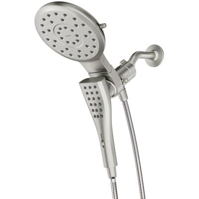 Moen 220C3BN Verso Sprühkopf mit 8 Funktionen, 17,8 cm Durchmesser, Standard mit Handbrause, gebürstetes Nickel, 182,9 cm Schlauch Moen 220C3BN Verso Sprühkopf mit 8 Funktionen, 17,8 cm Durchmesser, Standard mit Handbrause, gebürstetes Nickel, 182,9 cm Schlauch