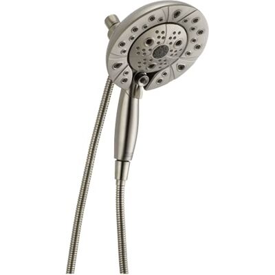 DELTA Faucet 5-Spray In2ition Dual Duschkopf mit Handbrause H2Okinetic Duschkopf aus gebürstetem Nickel mit Schlauch Duschköpfe Handbrause Lumicoat Edelstahl 58480-SS-PR-PK DELTA Faucet 5-Spray In2ition Dual Duschkopf mit Handbrause H2Okinetic Duschkopf aus gebürstetem Nickel mit Schlauch Duschköpfe Handbrause Lumicoat Edelstahl 58480-SS-PR-PK