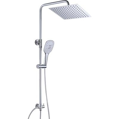JOHO Edelstahl Regendusche Set - 25x25cm - Chrom - Duschsäule JOHO Edelstahl Regendusche Set - 25x25cm - Chrom - Duschsäule