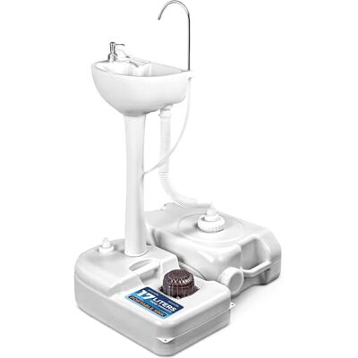 SereneLife Tragbares mobiles Waschbecken - 17L - Weiß - Camping Handwasstation SereneLife Tragbares mobiles Waschbecken - 17L - Weiß - Camping Handwasstation