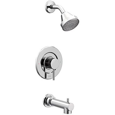 Moen Align Chrom Posi-Temp Druckausgleich, Eco-Performance, modernes Wannen- und Duschverkleidungs-Set, Ventil erforderlich, T2193EP Moen Align Chrom Posi-Temp Druckausgleich, Eco-Performance, modernes Wannen- und Duschverkleidungs-Set, Ventil erforderlich, T2193EP