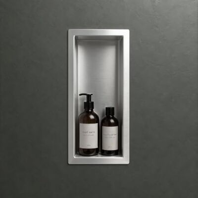 Mai & Mai Duschnische Bad aus Edelstahl Silber 15cm x 30cm x 8,3 cm Wandnische Dusche Duschregal befliesbar, einfache Montage im Bad, Vertikal oder horizontal installierbar, MBK01 Mai & Mai Duschnische Bad aus Edelstahl Silber 15cm x 30cm x 8,3 cm Wandnische Dusche Duschregal befliesbar, einfache Montage im Bad, Vertikal oder horizontal installierbar, MBK01