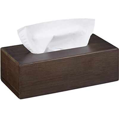 Relaxdays Tücherbox Bambus, Taschentuchbox mit Schiebeboden, Tissue Box für Taschentücher, HBT: 8,5x24x13cm, dunkelbraun Relaxdays Tücherbox Bambus, Taschentuchbox mit Schiebeboden, Tissue Box für Taschentücher, HBT: 8,5x24x13cm, dunkelbraun