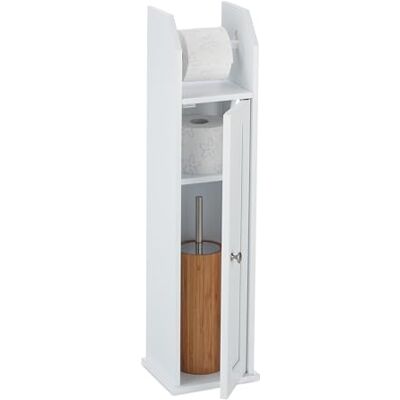 Relaxdays Toilettenpapierhalter stehend, schmal, für 5 Ersatzrollen, Bad Seitenschrank, MDF, HBT 78,5 x 20 x 18 cm, weiß Relaxdays Toilettenpapierhalter stehend, schmal, für 5 Ersatzrollen, Bad Seitenschrank, MDF, HBT 78,5 x 20 x 18 cm, weiß