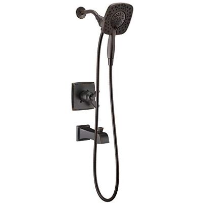DELTA Ashlyn 17 Serie Duschwanne und Duschverkleidung mit 2 Strahlarten Touch Clean In2ition 2-in-1 Handbrause mit Schlauch, venezianische Bronze T17464-RB-I (Ventil nicht enthalten) DELTA Ashlyn 17 Serie Duschwanne und Duschverkleidung mit 2 Strahlarten Touch Clean In2ition 2-in-1 Handbrause mit Schlauch, venezianische Bronze T17464-RB-I (Ventil nicht enthalten)