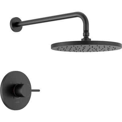 DELTA 14er-Serie, modernes rundes Regenduscharmatur-Set, mattschwarz, Duschkopf und Griff-Set, Ventilverkleidungsset, mattschwarz, T14269-BL-PP (Ventil nicht im Lieferumfang enthalten) DELTA 14er-Serie, modernes rundes Regenduscharmatur-Set, mattschwarz, Duschkopf und Griff-Set, Ventilverkleidungsset, mattschwarz, T14269-BL-PP (Ventil nicht im Lieferumfang enthalten)