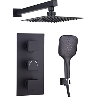Keenware KBV/132 Lunar Duschventil, verdeckt, mit zwei Ausgängen, Wandset, Schwarz Keenware KBV/132 Lunar Duschventil, verdeckt, mit zwei Ausgängen, Wandset, Schwarz