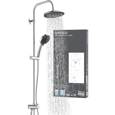 EISL SPEED Duschset ohne Armatur, Duschsystem ohne Armatur mit großer Kopfbrause, Duschgarnitur zum Nachrüsten, Handbrause mit 8 Funktionen, komplettes Montageset und Montagematerial EISL SPEED Duschset ohne Armatur, Duschsystem ohne Armatur mit großer Kopfbrause, Duschgarnitur zum Nachrüsten, Handbrause mit 8 Funktionen, komplettes Montageset und Montagematerial