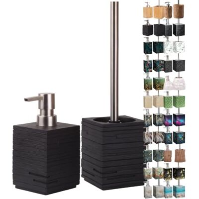 Sanilo Badezimmer Set, Seifenspender und WC Bürste mit Motiv, große Auswahl, Klobürste ohne Bohren, schöne Designs (Calero Schwarz) Sanilo Badezimmer Set, Seifenspender und WC Bürste mit Motiv, große Auswahl, Klobürste ohne Bohren, schöne Designs (Calero Schwarz)