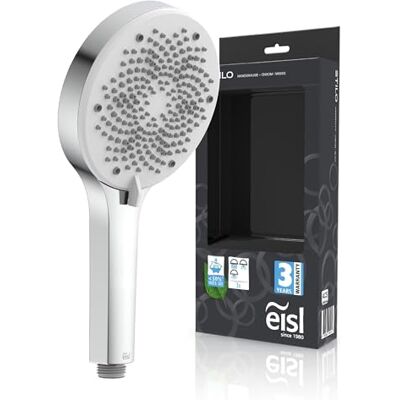 EISL STILO Handbrause DX7070, 3-fach verstellbarer Duschkopf, inklusive Wasserspardichtung, Universaler Brauseschlauchanschluss, Handbrause Dusche, chrom-weiß EISL STILO Handbrause DX7070, 3-fach verstellbarer Duschkopf, inklusive Wasserspardichtung, Universaler Brauseschlauchanschluss, Handbrause Dusche, chrom-weiß